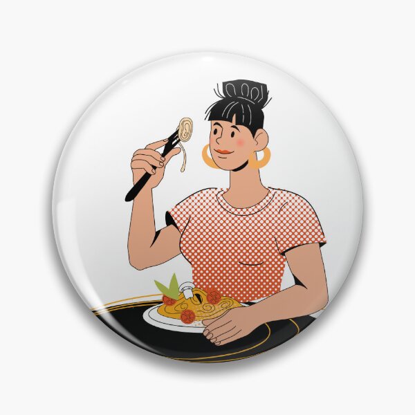 Item preview, cute girl eating her pasta designed and sold by DesignbyMorena.