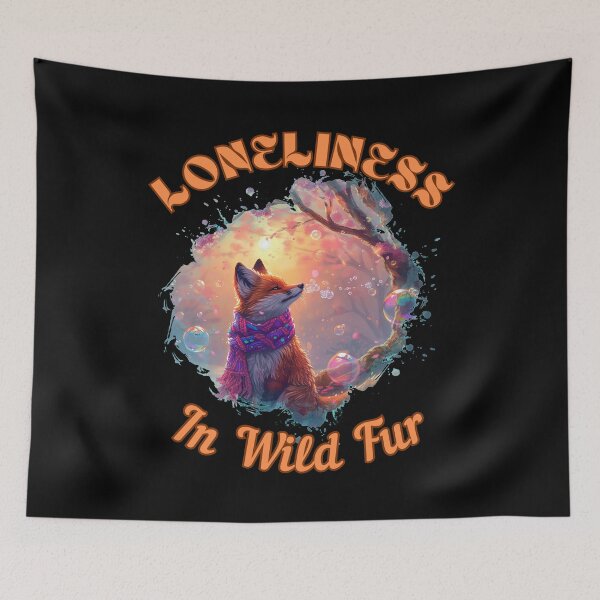 Item preview, Loneliness in Wild Fur. fox watercolor designed and sold by FoxVibes.