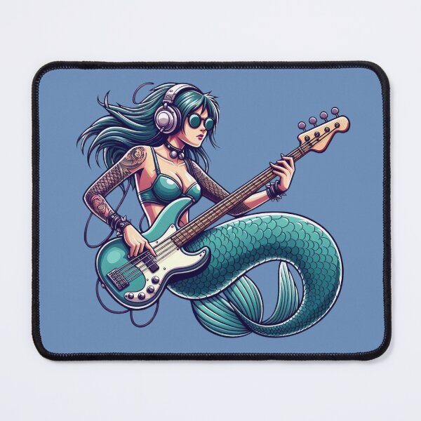 Item preview, Mermaid Emo Rock Bassist with Sleeve Tattoo 01 designed and sold by AstroAppa.