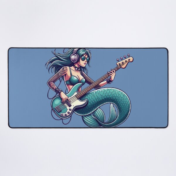 Item preview, Mermaid Emo Rock Bassist with Sleeve Tattoo 01 designed and sold by AstroAppa.
