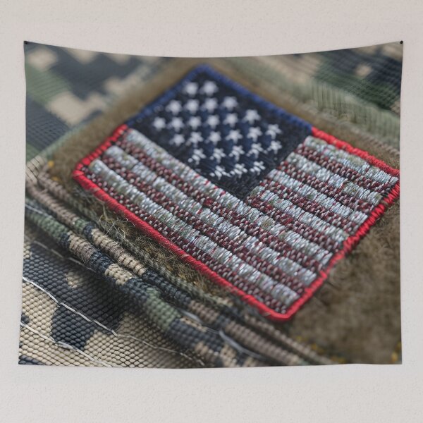 Item preview, Close up of a military American flag patch designed and sold by dcrc.