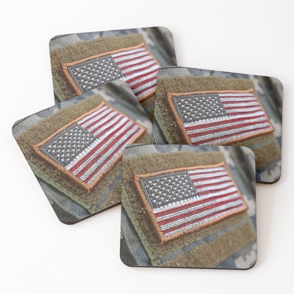 Item preview, close up of a military american flag patch designed and sold by dcrc.