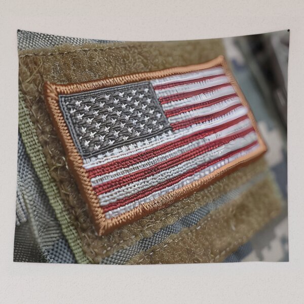 Item preview, close up of a military american flag patch designed and sold by dcrc.