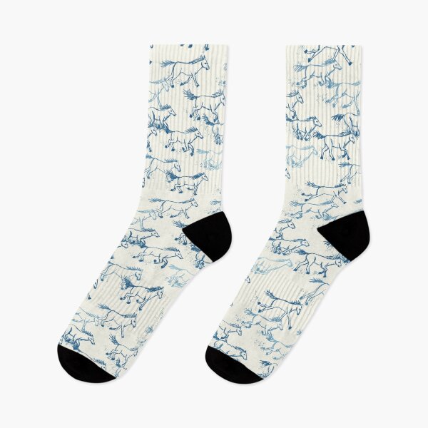 Item preview, Wild Wild Horses Indigo and Ivory designed and sold by designedbydebby.