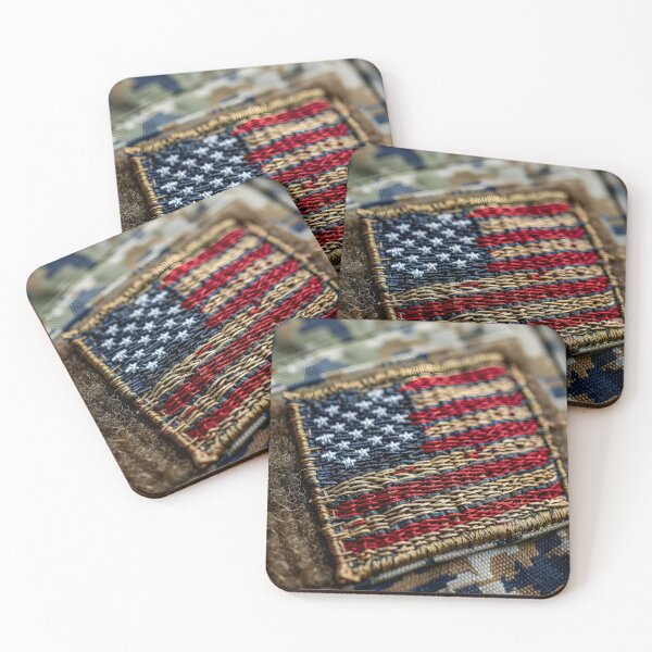 Item preview, close up of a military american flag patch designed and sold by dcrc.