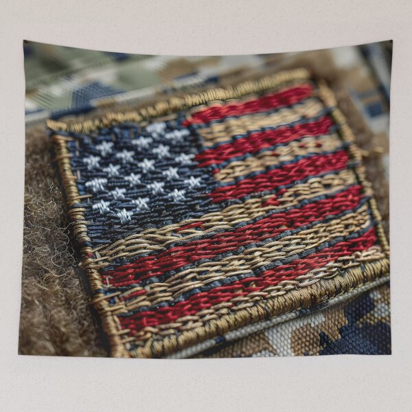 Item preview, close up of a military american flag patch designed and sold by dcrc.