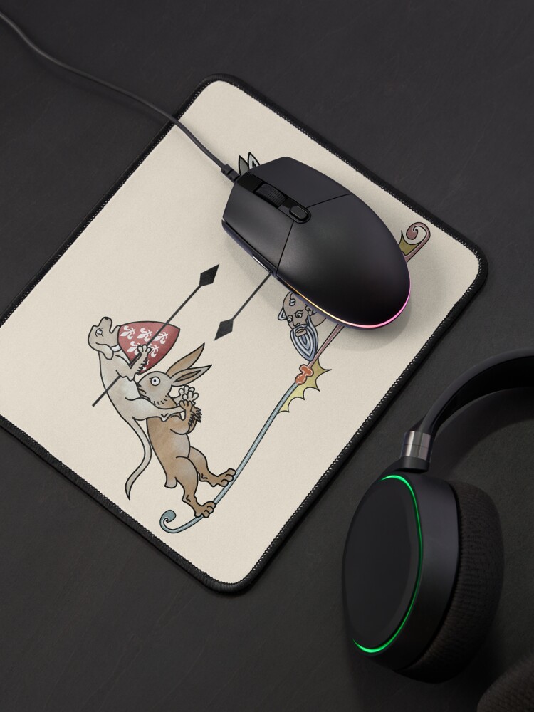 Thumbnail 4 von 5, Mauspad, Mittelalterliche Marginalien – Turnierhund gegen Kaninchen designt und verkauft von MargiKnights.