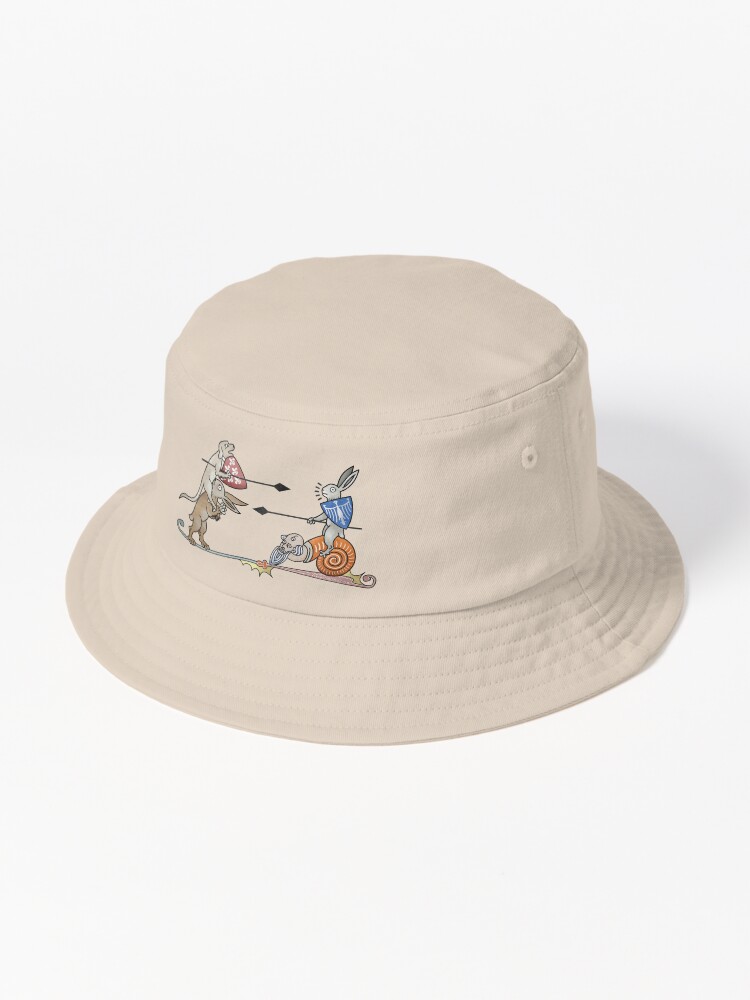 Thumbnail 1 von 6, Bucket Hat, Mittelalterliche Marginalien – Turnierhund gegen Kaninchen designt und verkauft von MargiKnights.