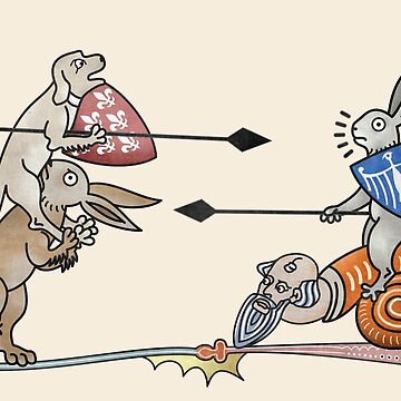 Vorschaubild zum Design Mittelalterliche Marginalien – Turnierhund gegen Kaninchen von MargiKnights