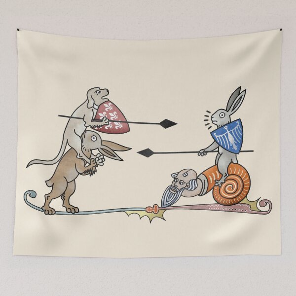 Item preview, Medieval Marginalia - Joust Dog vs Rabbit designed and sold by MargiKnights.