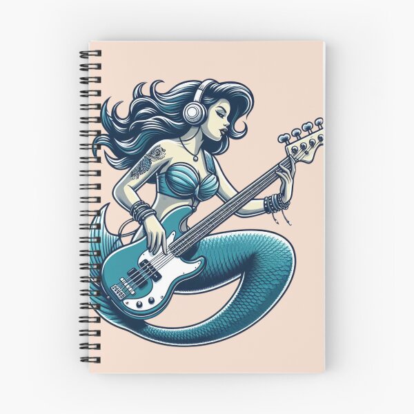 Item preview, Mermaid Rocker Bassist with Headphones 01 designed and sold by AstroAppa.