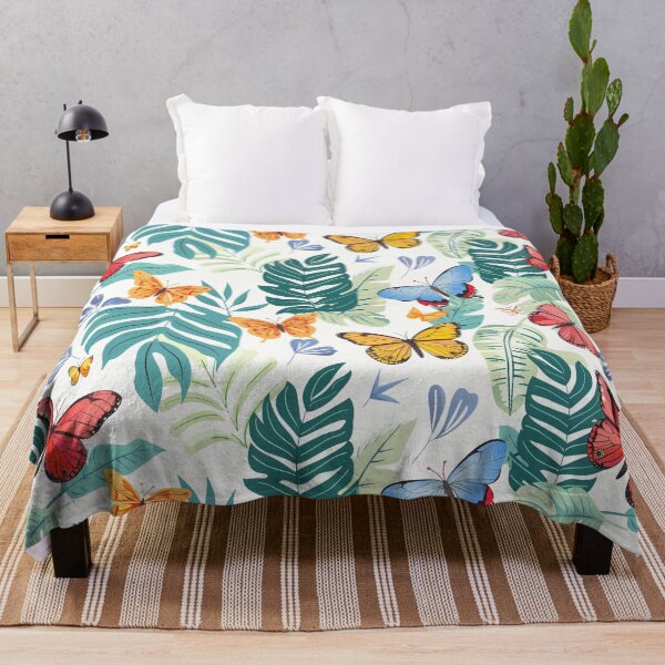 Item preview, Colorful butterflies on white background designed and sold by Zhaphiraccu.