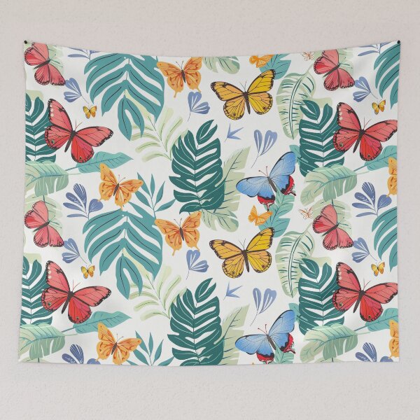 Item preview, Colorful butterflies on white background designed and sold by Zhaphiraccu.