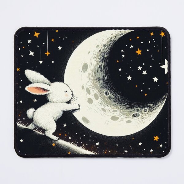 Item preview, Rabbit kissing the moon. designed and sold by growing-mom.