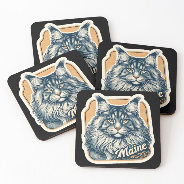 Item preview, Maine Coon Cat Maine Coon Gifts Vintage Cat Art designed and sold by ElegantCat.