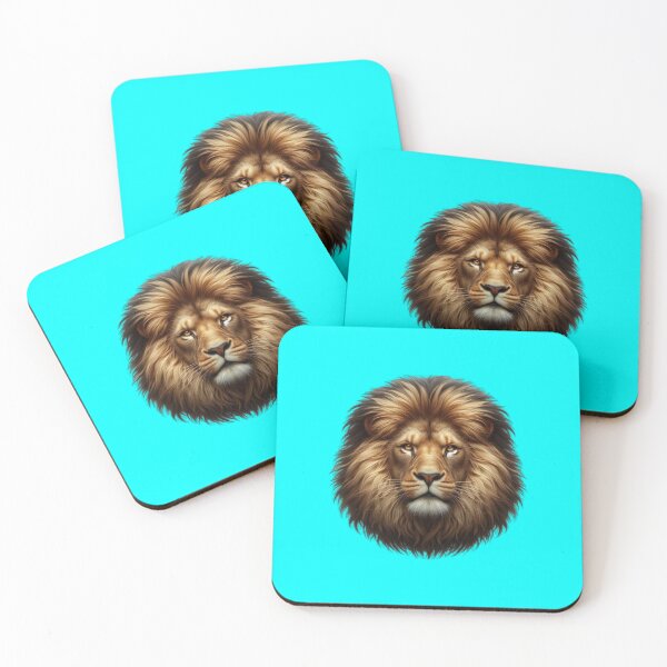 Item preview, LION'S HEAD - #00FFFF designed and sold by Marlon Oseguera.