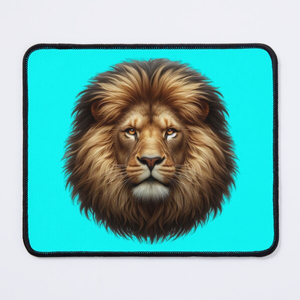 Item preview, LION'S HEAD - #00FFFF designed and sold by Marlon Oseguera.