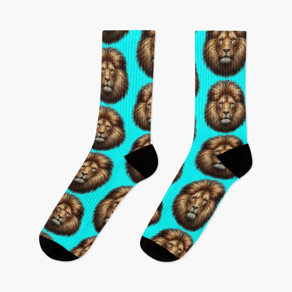 Item preview, LION'S HEAD - #00FFFF designed and sold by Marlon Oseguera.