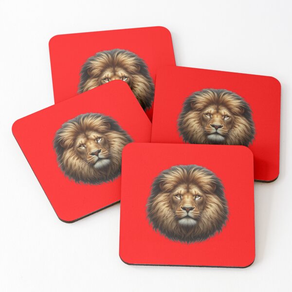 Item preview, LION'S HEAD - #FF0000 designed and sold by Marlon Oseguera.