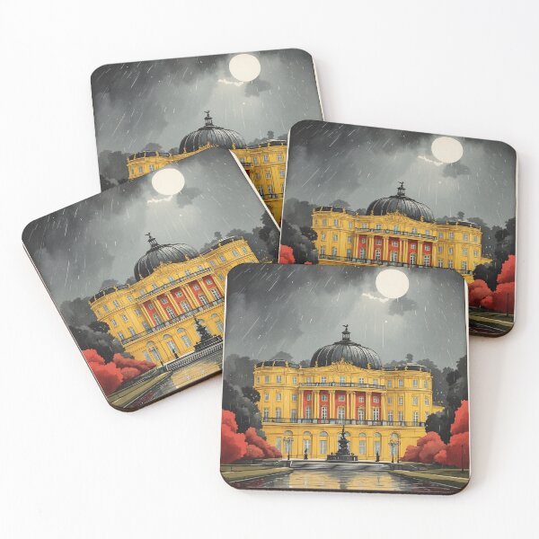Item preview, Germany Sanssouci Palace Rainy Night Vintage Travel Poster designed and sold by TravelersGems.