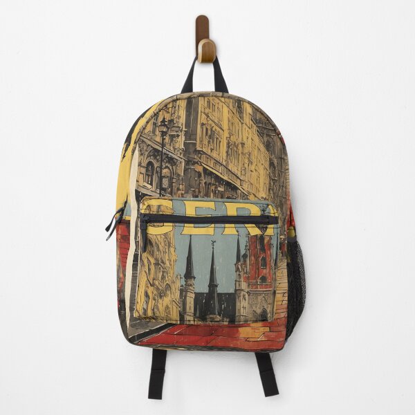 Item preview, Germany Marienplatz Munich Rainy Night Vintage Travel Poster designed and sold by TravelersGems.