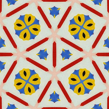 Artwork thumbnail, White Yellow Spanish Tile SnubSquare Abstract Pattern by IncoherentFab