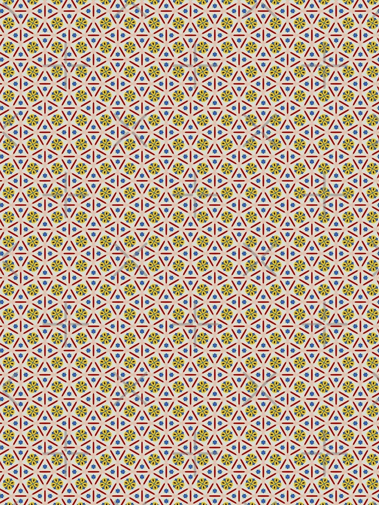 Thumbnail 3 of 3, Scarf, White Yellow Spanish Tile SnubSquare Abstract Pattern designed and sold by IncoherentFab.