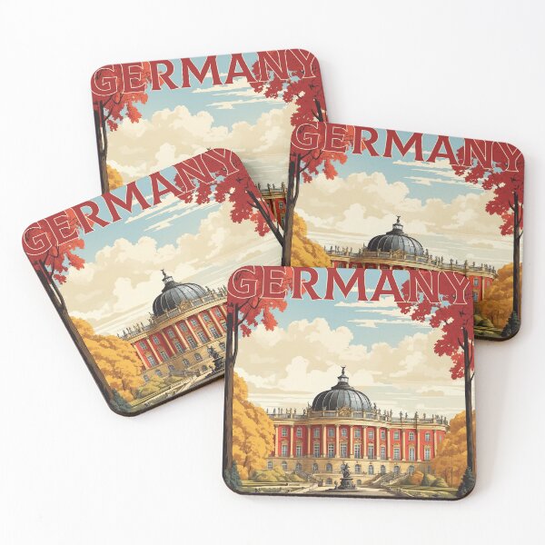 Item preview, Germany Sanssouci Palace Vintage Travel Poster designed and sold by TravelersGems.