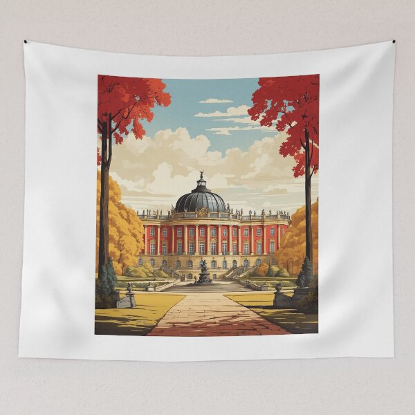 Item preview, Germany Sanssouci Palace Vintage Travel Poster Art designed and sold by TravelersGems.
