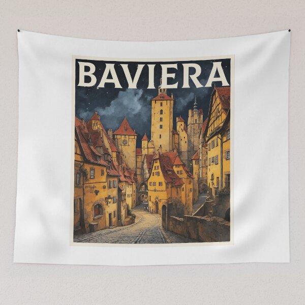Artikelvorschau, Deutschland Rothenburg Ob Der Tauber Sternennacht Vintage Reiseplakat entworfen und verkauft von TravelersGems.