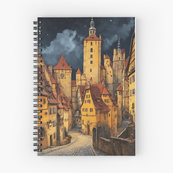Item preview, Copy of Germany Rothenburg Ob Der Tauber Starry Night Vintage Travel Poster Art designed and sold by TravelersGems.