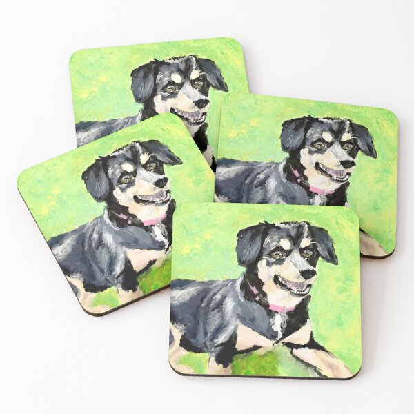 Item preview, Cute puppy acrylic painting designed and sold by Aroeldesigns.