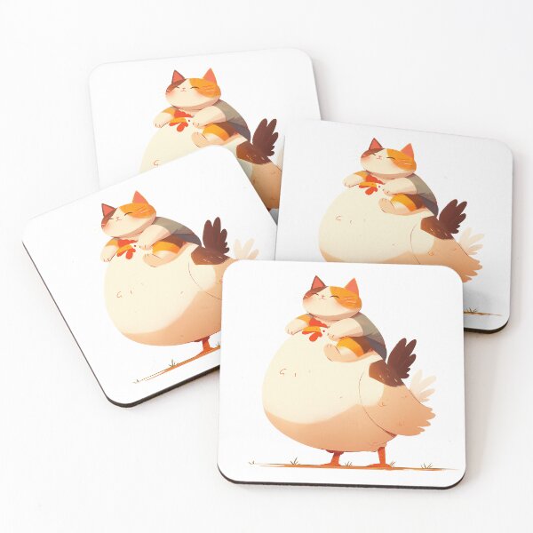 Item preview, Cat on Chicken Cartoon  designed and sold by Bwittaya.