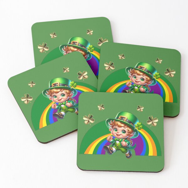 Item preview, Happy Leprechaun with Shamrocks and a Rainbow! St. Patrick's Spirit designed and sold by AnalajiaDesigns.