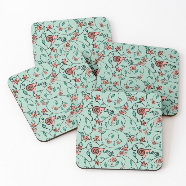 Item preview, Snails on curly vines designed and sold by Celeste Bocchicchio-Chaudhri.