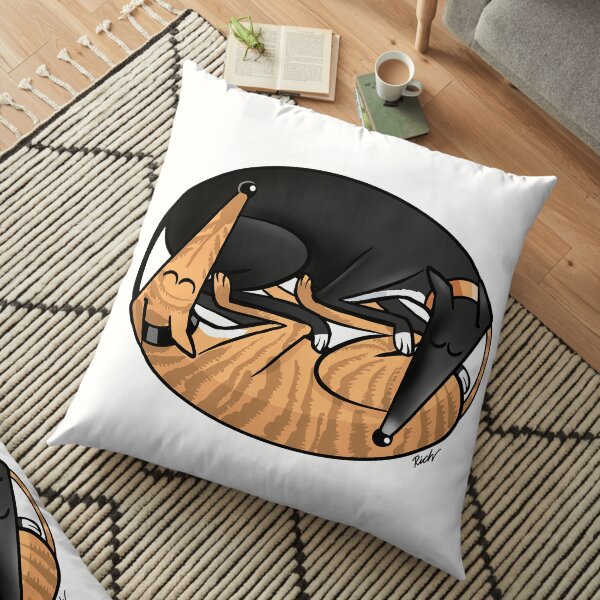 Yin Yang Hounds: A Redbubble exclusive design Floor Pillow