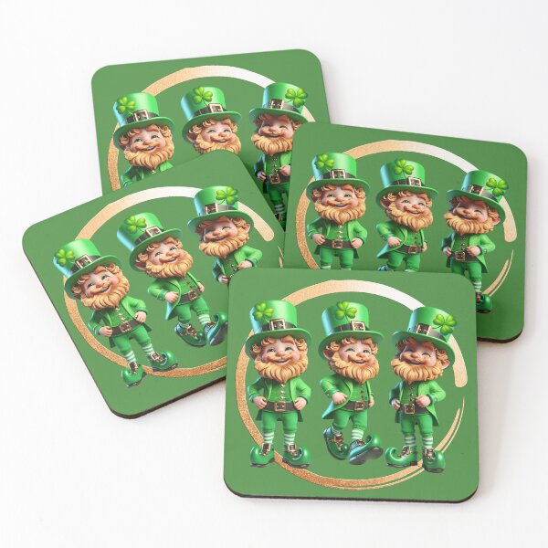 Item preview, A Trio of Happy Leprechauns with Shamrock Hats! St. Patrick's Spirit designed and sold by AnalajiaDesigns.