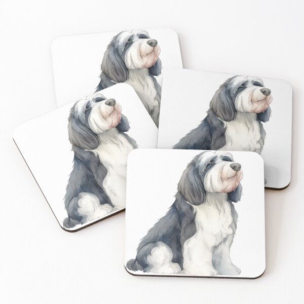 Item preview, Bearded Collie Scandinavian Watercolor Beardie designed and sold by EmilyFNM3D.