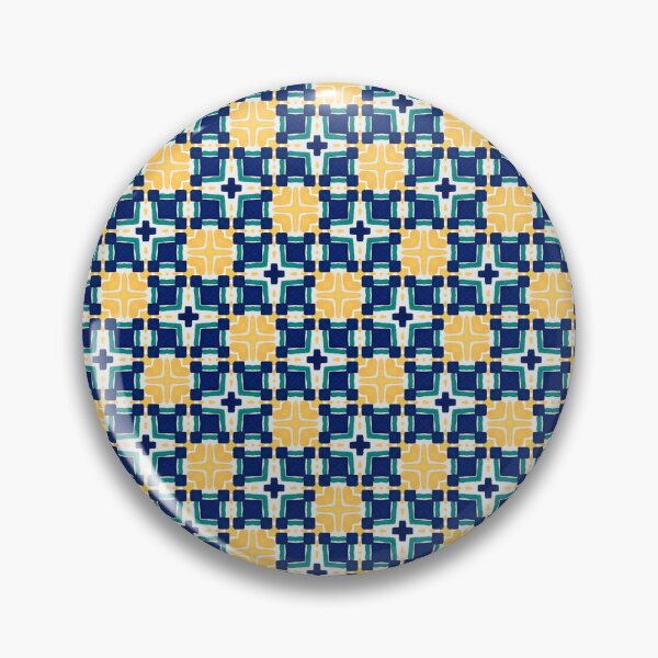 Item preview, White Yellow Blue Tile SnubSquare Abstract Pattern designed and sold by IncoherentFab.