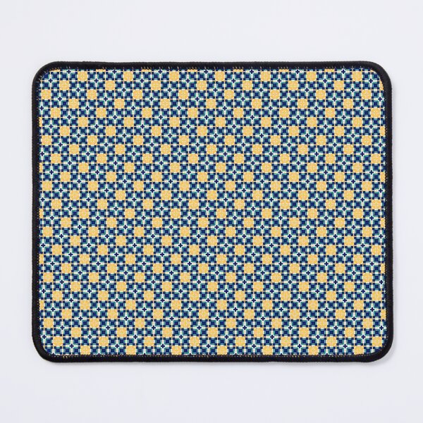 Item preview, White Yellow Blue Tile SnubSquare Abstract Pattern designed and sold by IncoherentFab.