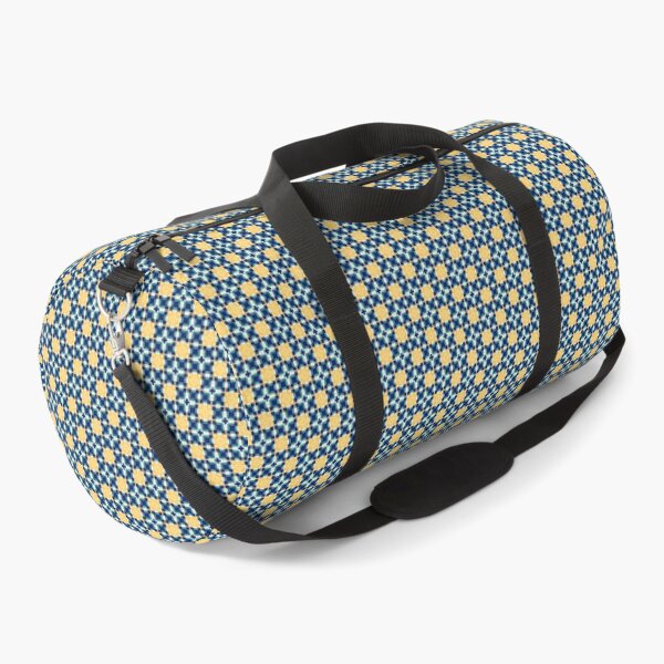 Artikelvorschau, Weißes gelbes blaues Fliesen-SnubSquare-abstraktes Muster entworfen und verkauft von IncoherentFab.