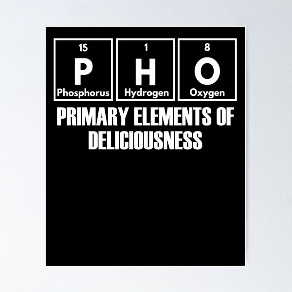 Item preview, PHO Primary Elements Of Deliciousness Funny Pho Gear designed and sold by DynamicDesign.