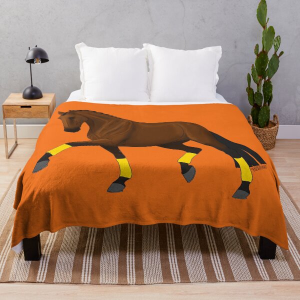 Item preview, Trotting Bay Warmblood with Yellow Wraps designed and sold by DappledMoon.