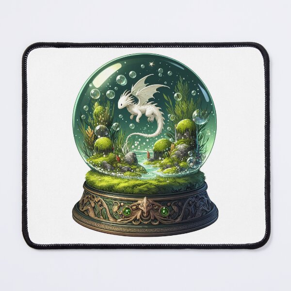 Item preview, White Swamp Dragon Snowglobe designed and sold by stickyfoot.