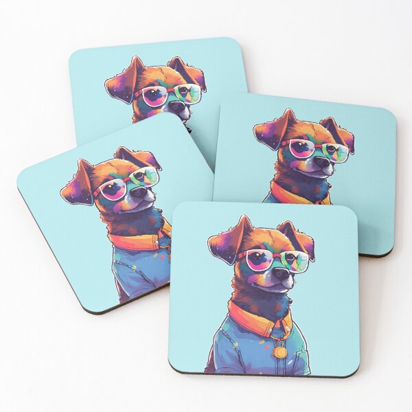 Item preview, Illustration of a cool dog wearing glasses and clothes designed and sold by Cosmicreations1.