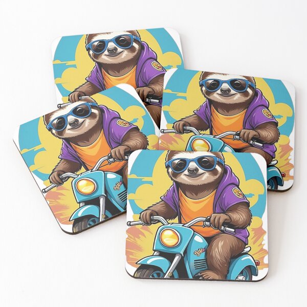 Item preview, Motorbike Riding Sloth designed and sold by likbatonboot.
