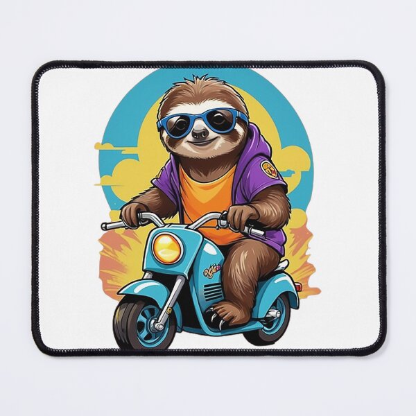Item preview, Motorbike Riding Sloth designed and sold by likbatonboot.