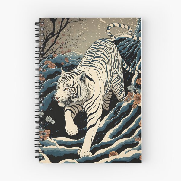 Item preview, White Tiger Ukiyo Painting Japanese Art Painting designed and sold by AdamesArtStudio.