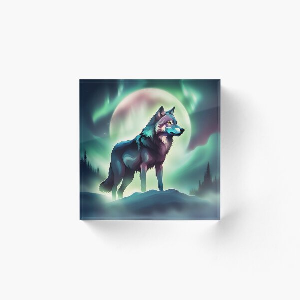 Item preview, Wolf With Moon And Northern Lights designed and sold by RedPumpFlash.