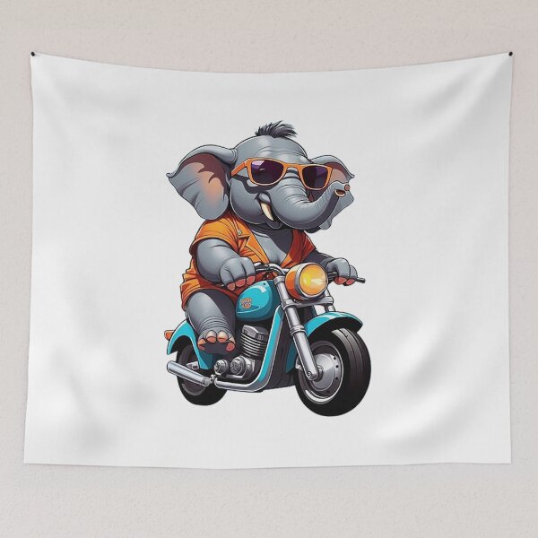 Item preview, Motorbike Riding Elephant designed and sold by likbatonboot.